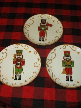 3 Certified International Susan Winget Nutcracker Plates